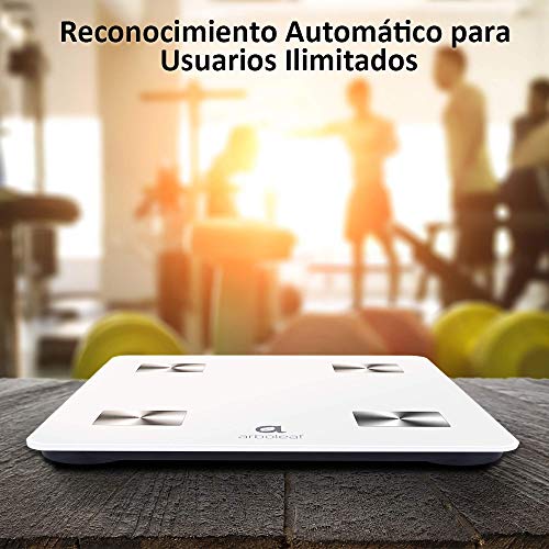 Báscula Grasa Corporal - arboleaf Escala Bluetooth Inteligente Hasta 180 kg, Bascula de Baño Digital, APP Profesional Analiza 10 Datos, Monitor de Composición Corporal para Andriod y iOS…