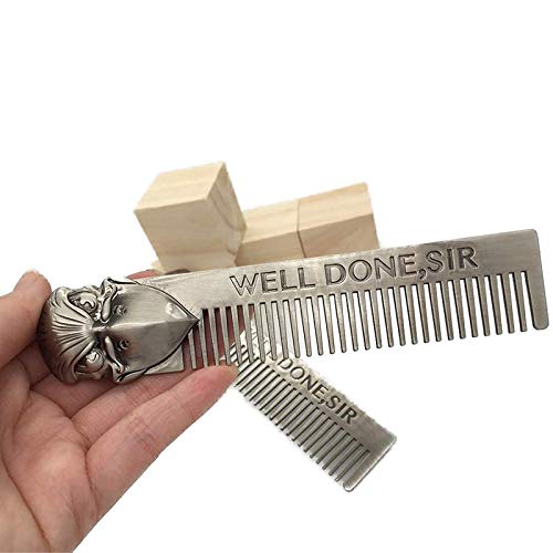 BAYUE Plantilla de Modelado de Bigote de Bolsillo de Peine de Barba de Acero Inoxidable Herramienta de Belleza Creative Toucan Bird Hairbrush Hombres