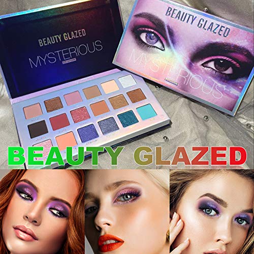 Beauty Glazed 18 colores Shimmer Matte Pigment Glitters Makeup Shine Diamond Paleta de sombras de ojos Smoky Nude Makeup Gloss Larga duración Impermeable Sombra de ojos Cosméticos