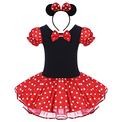 Bebé Niña Vestido de Fiesta Princesa Disfraces Tutú Ballet Lunares Fantasía Vestid Carnaval Bautizo Cumpleaños Baile para Infantiles Recién Nacido Disfraces de Princesa con Diadema 2-3 Años