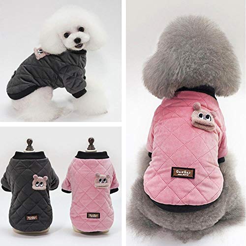 beifanged Ropa de Mascota, Color, Viento, protección contra Viento, Chaqueta de algodón, Rosa, XL