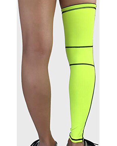 Beinwärmer Leg Warmers/Accesorio de Ciclismo,Anti-UV Perneras Mangas Elástica Transpirable Como, Calcetines de Compresion de Pierna Completa (1 Paio) Verde L