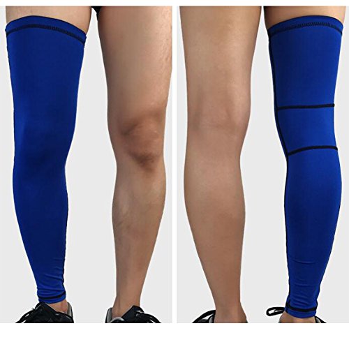 Beinwärmer Leg Warmers/Accesorio de Ciclismo,Anti-UV Perneras Mangas Elástica Transpirable Como, Calcetines de Compresion de Pierna Completa (1 Paio) Azul L