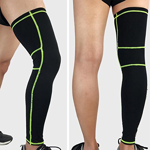 Beinwärmer Leg Warmers/Accesorio de Ciclismo,Anti-UV Perneras Mangas Elástica Transpirable Como, Calcetines de Compresion de Pierna Completa (Envoltura única) Negro L