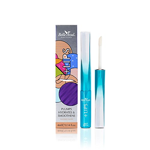 Belle Azul - GLOSS Labios Volumen + Hidratación, Lips Edición Limitada, Para unos Labios más Carnosos, Hidratados y con más Volumen, con Aceite de Argán y Células madre de Argán, Vegano, 4ml, Marrón