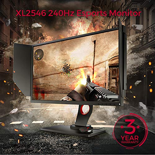 BenQ ZOWIE XL2546 - Monitor Gaming de 24.5" FullHD (1920x1080, 1ms, 240Hz, HDMI, Tecnología DyAc, Black eQualizer, Color Vibrance, S Switch, Viseras, DP, DVI-DL, Altura Ajustable) - Gris