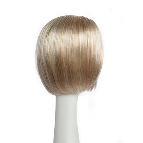 BESTUNG Bob corto pelucas rectas para mujer Peluca completa Ombre natural Rubia Pelucas sintéticas Cabello estilo Harajuku para fiesta de Cosplay con gorro de peluca