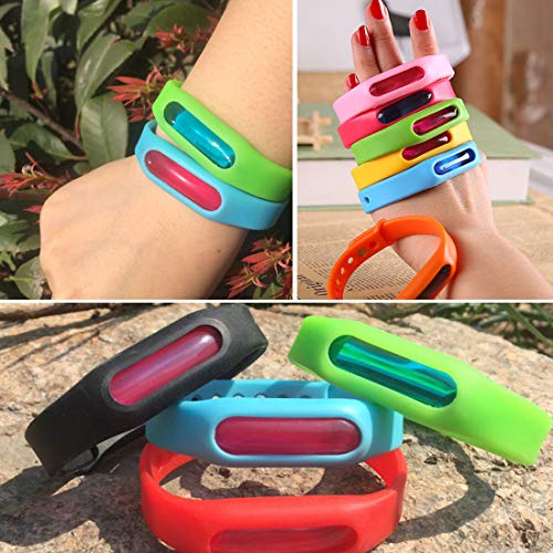 BESTZY Pulsera Repelente, 8 Piezas Pulsera Repelente de Mosquitos Pulsera Repelente Antimosquitos Naturales para Una Protección Prolongada contra Mosquitos