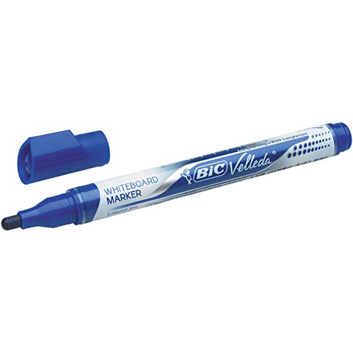 BIC Velleda Pocket rotuladores Punta Ancha - colores Surtidos (Azul/Azul Claro/Rojo/Morado), Caja de 4 unidades