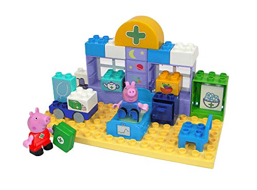 BIG-Bloxx Peppa Pig - Maletín médico de Peppa 's Medical Care Case Set Construction Set, Bloxx Compuesto por Peppa Pig y George y maletín médico, 32 Piezas, para niños a Partir de 18 Meses