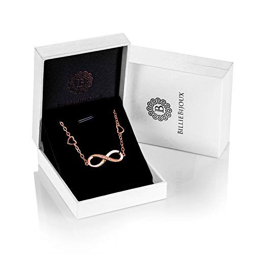 Billie Bijoux Pulsera de plata esterlina Mujer Símbolo Amor Infinito Brazalete de mujer ajustable regalo ideal el día de San Valentín (C- rose gold)