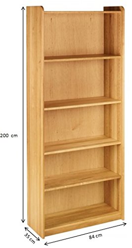 BioKinder 22135 Estante Lara Amplio, Altura H 200 cm, de Madera de Aliso biológica sólida