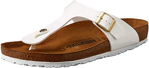 Birkenstock Gizeh BS, Chanclas para Mujer, Blanco (Vernis Blanc), 38 EU