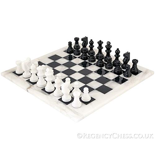 Blanco y Negro Alabastro Juego De Ajedrez 36.8cm