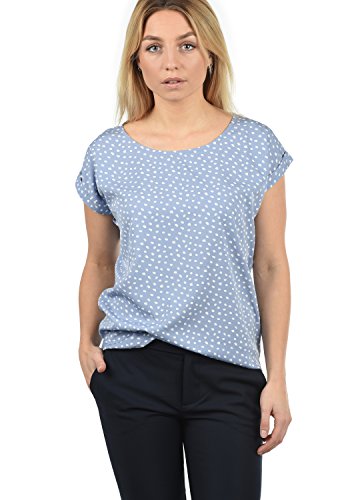 BlendShe Amarena Blusa De Manga Corta Veraniega para Mujer, tamaño:L, Color:English Manor Dot (20233)