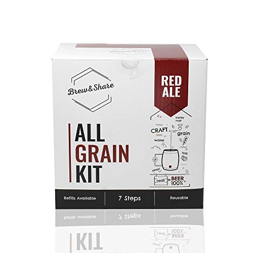 BNKR BEER Brew&Share | Kit para Hacer Cerveza Red Ale | Tu Cerveza en 2 semanas. Elaboración con maltas. Fermentación en Barril.