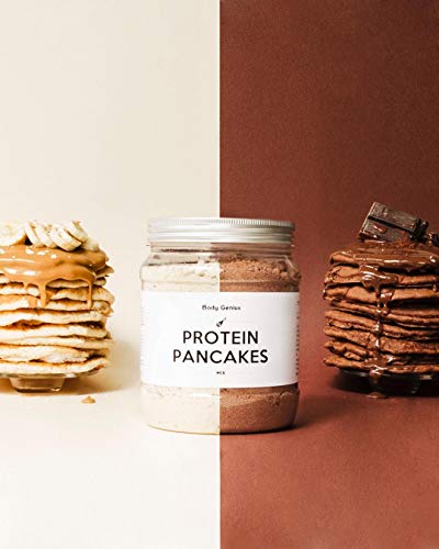 BODY GENIUS Protein Pancakes (Clásicos). 400g. Tortitas Proteicas Sin Azúcar Añadido. Con Proteína Whey Isolate y Harina de Avena. Hecho en España.