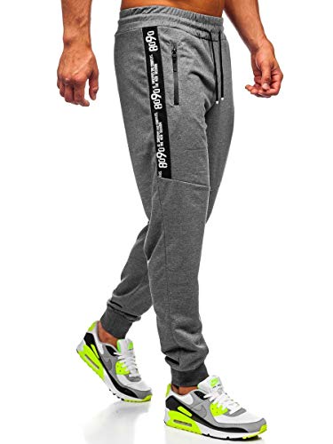 BOLF Hombre Pantalón Deportivo Pantalones De Chándal Jogger Pantalón de Algodón Entrenamiento Fitness Jogging Estilo Urbano Must JX317 Gris M [6F6]