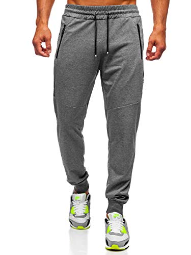 BOLF Hombre Pantalón Deportivo Pantalones De Chándal Jogger Pantalón de Algodón Entrenamiento Fitness Jogging Estilo Urbano Must JX317 Gris M [6F6]