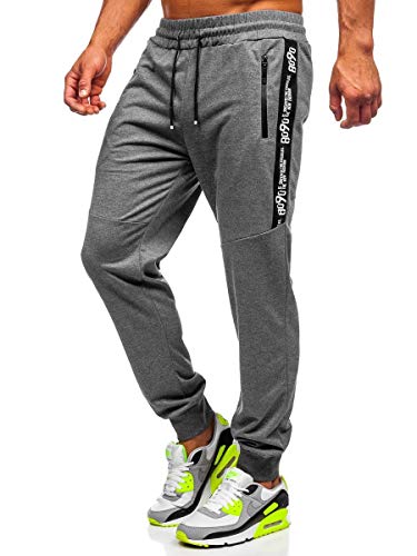 BOLF Hombre Pantalón Deportivo Pantalones De Chándal Jogger Pantalón de Algodón Entrenamiento Fitness Jogging Estilo Urbano Must JX317 Gris M [6F6]