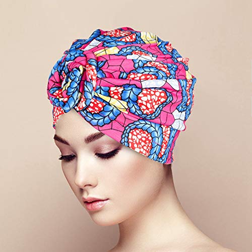 Bolonbi 3 paquetes de turbante para la cabeza, diseño africano de nudo, cinta para la cabeza de la mujer, elástico para la cabeza, bohemio, para mujeres y niñas, M, multicolor