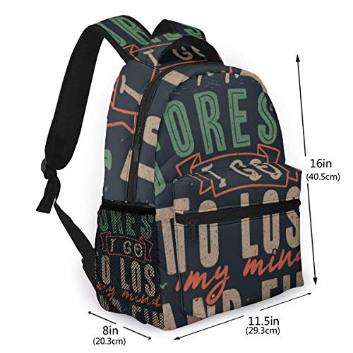 Bolsa de computadora y en el Bosque voy, para Perder la Cabeza y Encontrar mi Alma Mochila de Lona de Estilo Informal para Hombres y Mujeres Mochila Escolar,