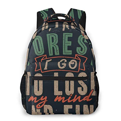 Bolsa de computadora y en el Bosque voy, para Perder la Cabeza y Encontrar mi Alma Mochila de Lona de Estilo Informal para Hombres y Mujeres Mochila Escolar,