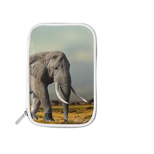 Bolsa de cosméticos Tote Elefante africano Parque Nacional de Masai Mara Cremallera Bolsa de maquillaje Hermosas bolsas de cosméticos Bolígrafo/lápiz multifuncional Funda para hombres Mujeres