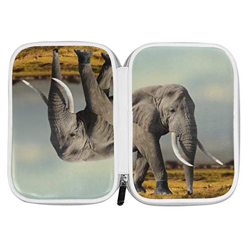 Bolsa de cosméticos Tote Elefante africano Parque Nacional de Masai Mara Cremallera Bolsa de maquillaje Hermosas bolsas de cosméticos Bolígrafo/lápiz multifuncional Funda para hombres Mujeres