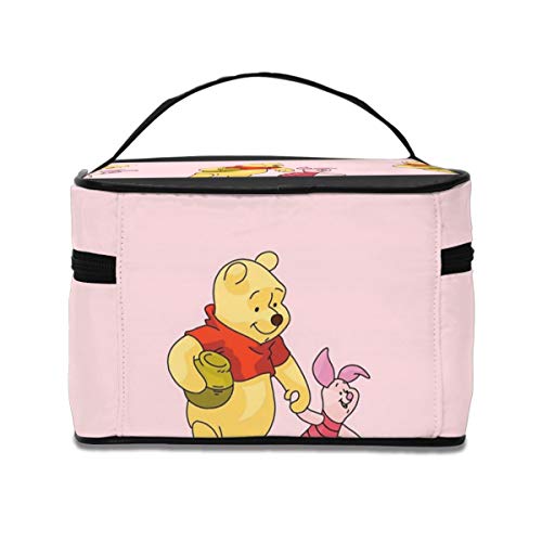 Bolsa de maquillaje, bonita bolsa de cosméticos portátil Winnie de viaje, bolsa grande de malla, organizador de brochas de maquillaje, para mujeres y niñas