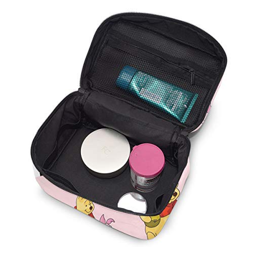 Bolsa de maquillaje, bonita bolsa de cosméticos portátil Winnie de viaje, bolsa grande de malla, organizador de brochas de maquillaje, para mujeres y niñas