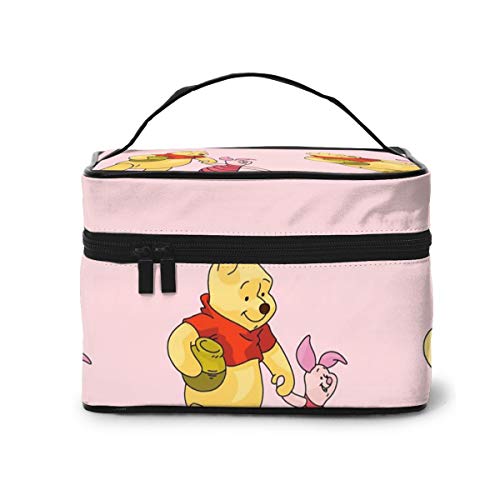 Bolsa de maquillaje, bonita bolsa de cosméticos portátil Winnie de viaje, bolsa grande de malla, organizador de brochas de maquillaje, para mujeres y niñas