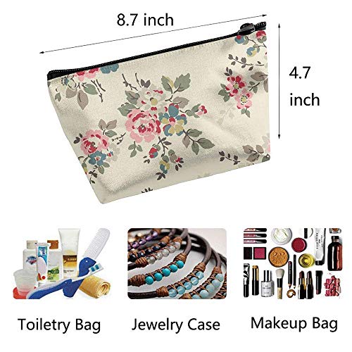 Bolsa de maquillaje duradera e impermeable, cachorro de perro y limón, bolsa trapezoidal, bolsa de viaje para lavar, bolsa de cosméticos, portalápices con cremallera