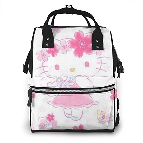 Bolsa de pañales rosa Hello Kitty Mommy Baby Bag, multifunción de gran capacidad de viaje mochila de pañales