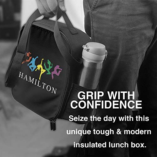 Bolsa Térmica Comida Bolsas de Almuerzo caja porta con Aislamiento Bolso de Mano Musicales Hamilton Bailando Impermeable Fiambrera Isotermica Aislado Térmico Organizador del Almuerzo