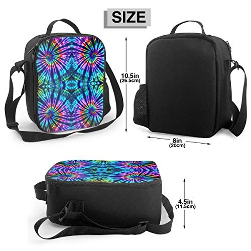 Bolsa Térmica Comida Bolsas de Almuerzo caja porta con Aislamiento Bolso de Mano Perfección Tie Dye Impermeable Fiambrera Isotermica Aislado Térmico Organizador del Almuerzo