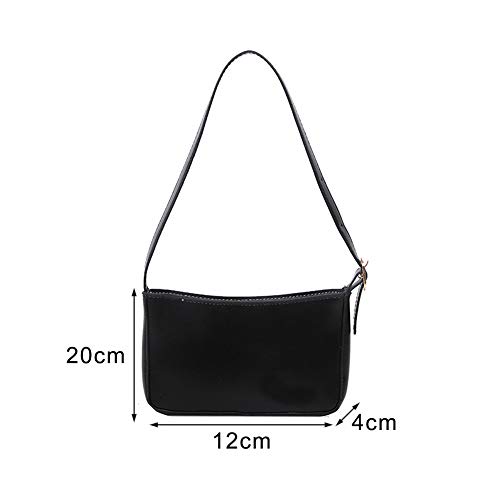 Bolso Baguette para Mujer con Cremallera Informal Gran Capacidad un Solo Hombro Primavera Verano Estilos Coreanos Moda Axila Sólido Elegante Banquete Cuero PU Viaje(Blanco)