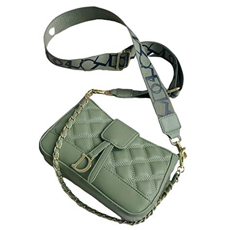 Bolso Cuadrado Pequeño De Cadena De Diamantes, Bolso De Mensajero De Un Solo Hombro, Bolso Femenino De Textura Todo Fósforo Pequeño Verde Fragancia