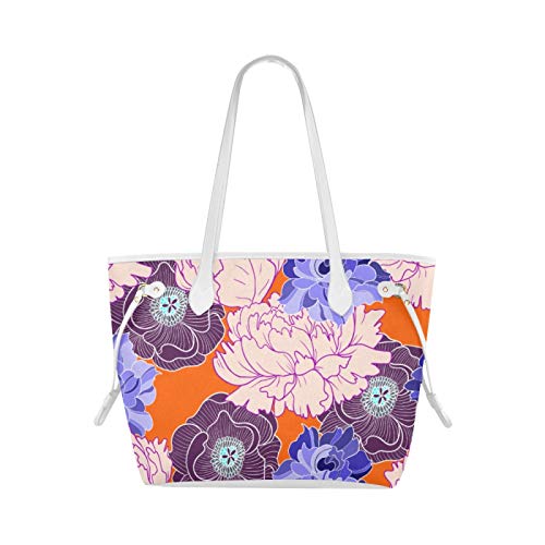 Bolso de mano Bolsos Flor de peonía Olor romántico Bolso de viaje Bolso de compras Bolso de mano Gran capacidad Resistente al agua con asa duradera