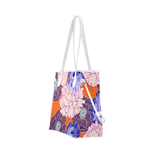 Bolso de mano Bolsos Flor de peonía Olor romántico Bolso de viaje Bolso de compras Bolso de mano Gran capacidad Resistente al agua con asa duradera