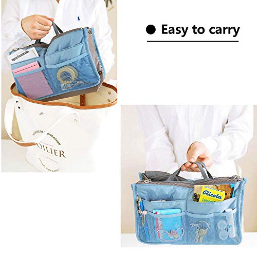 Bolso de mano Organizador Liner ordenados Bolsa de viaje bolsa Bolsa de cosméticos Insertar 13 bolsillos Gran insertar bolso organizador Con asas Para las mujeres de los hombres