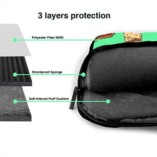 Bolso para computadora portátil Funda Protectora para computadora portátil Funda Protectora antiarañazos Bolso de Dibujos Animados Sabrosa Comida rápida Burger Hot Dog Taco