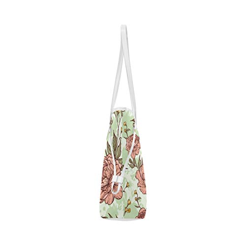 Bolsos de mujer Flor de peonía Olor romántico Bolso de mujer Bolso de mano para mujer Gran capacidad Resistente al agua con asa duradera