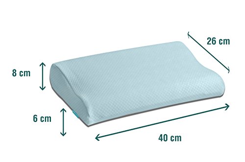 bonmedico Almohada Magic, Almohada Ergonómica para la Cabeza Ideal para Mujeres o Niños, Con Funda de Algodón Gratis, (40 x 26 x 8/6cm)