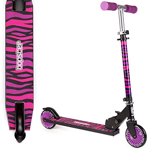 Bopster Patinete Plegable para niños - Morado Cebra