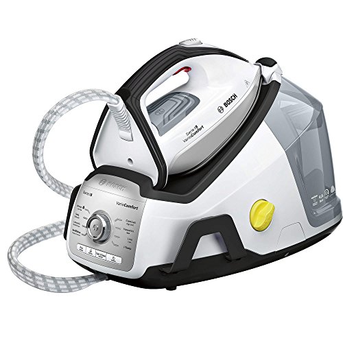 Bosch TDS8030ES Serie 8 VarioComfort Centro de planchado, 2.400 W, 6.8 bares de presión, color blanco y gris