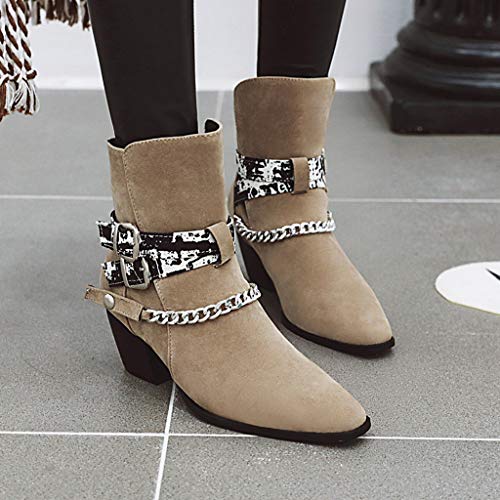 Botas Chelsea Botines tacón cuña para Mujer Otoño Invierno Alecony Moda Calzado Dama Lentejuelas Terciopelo Botines con Cremalleras y Hebilla Bajos Zapatos Talla Grande Botas