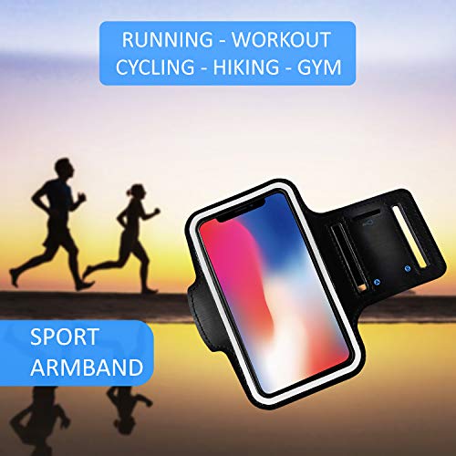 Brazalete movil Running Pack 2 uds Compatible con Todos los telefonos moviles de hasta 6.8" Pantalla Funda movil para Correr Brazalete Deportivo movil Porta movil Running Negro