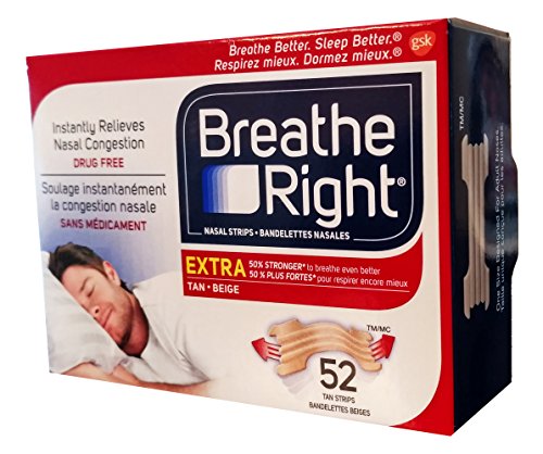 Breathe Right Extra Nasal Strip,(TAN), 52 Strips (Value Pack)