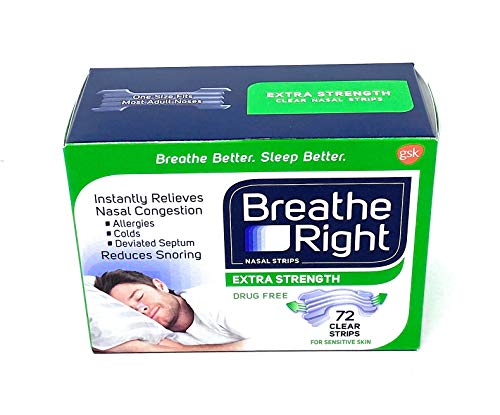 Breathe Right Nasal Strips - Extra Strength - CLEAR - 72 Clear Strips